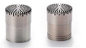 Figure 2. Left: ½” externally polarized microphone capsule. Right: ½” Prepolarized microphone capsule