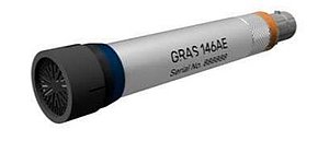 Figure 2. RA357 random incidence corrector placed on GRAS 146AE microphone set. Figure 2. RA357 random incidence corrector placed on GRAS 146AE microphone set.